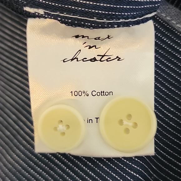 Max 'N Chester Jeffery B Indigo Fineline Blue Pinstripe Pants 36 RUNS SMALL - Picture 12 of 15